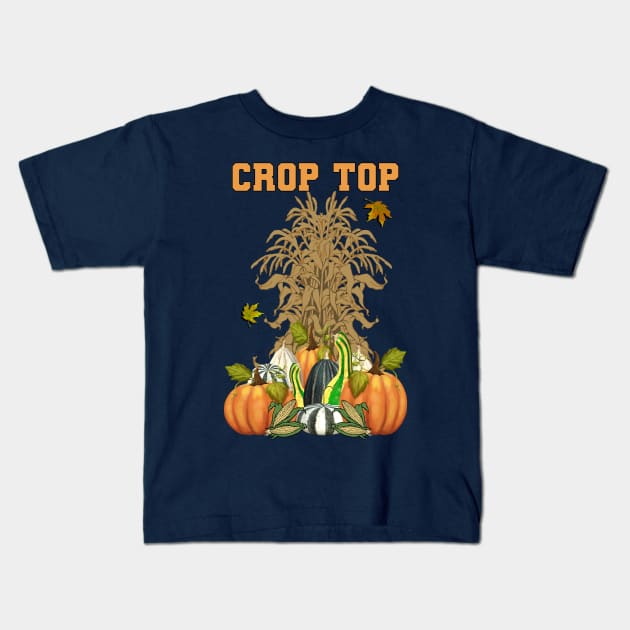 Funny Word Pun Crop Top Harvest Fall Kids T-Shirt by tamdevo1